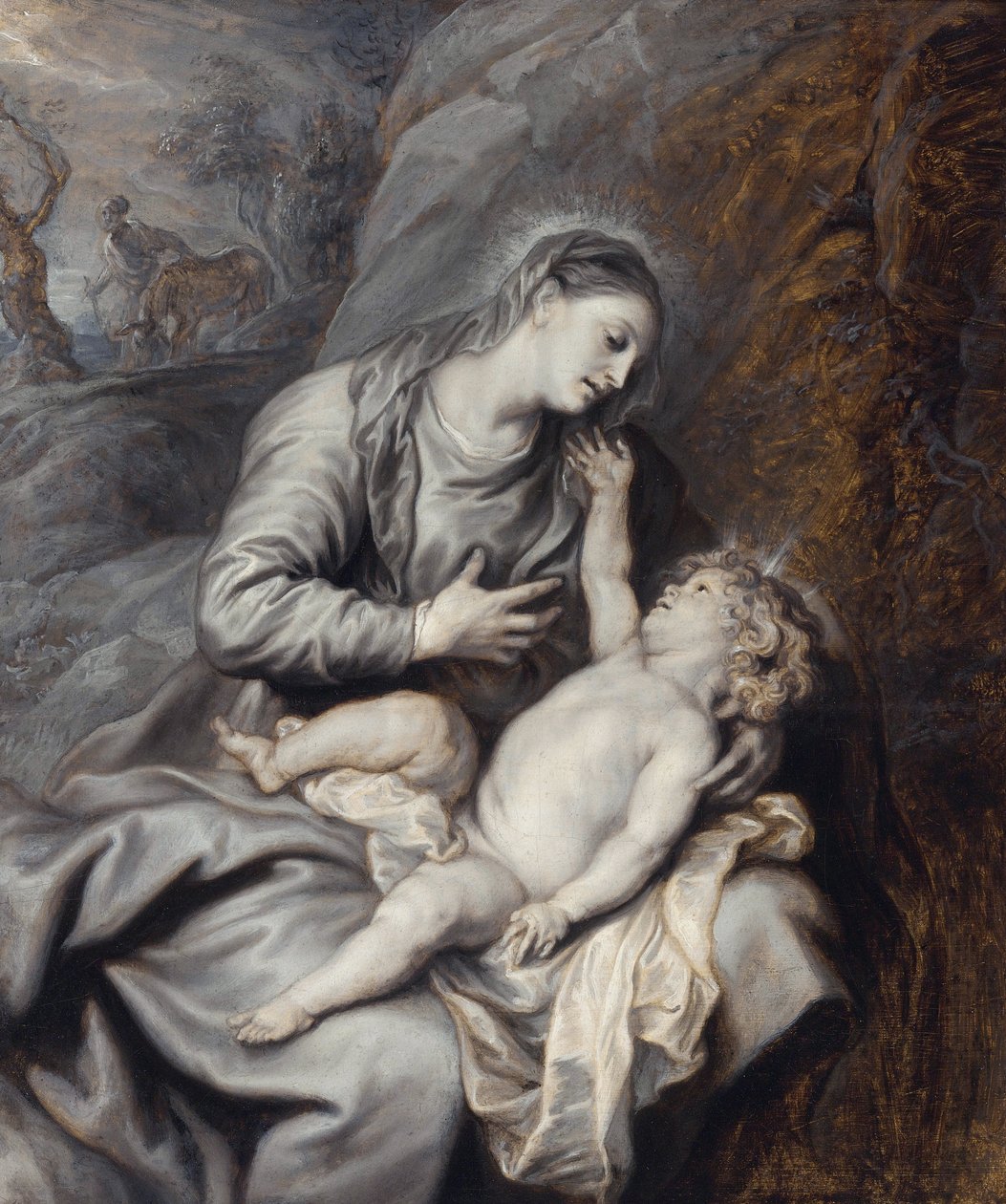 REpos durante a fuga para o Egito - O resto na fuga para o Egito por Dyck, Sir Anthony van de Anthony van Dyck