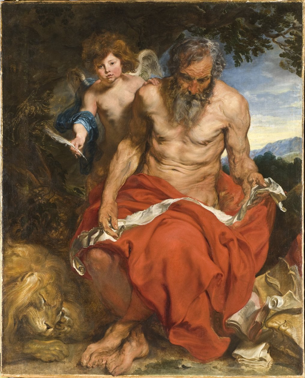 São Jerónimo meditando no deserto de Anthony van Dyck