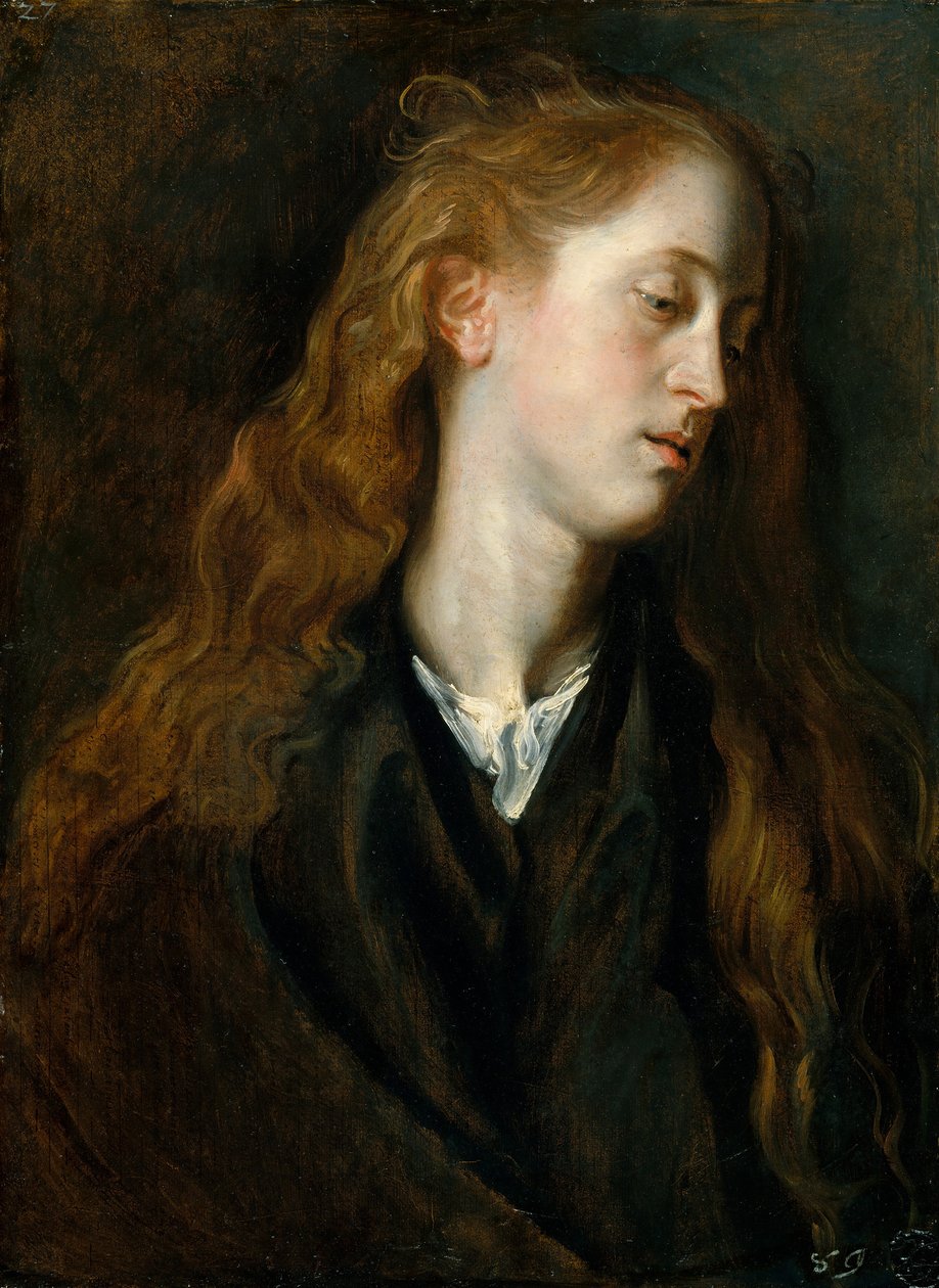Chefe de Estudo de uma Jovem, ca. 1618-20. de Anthony van Dyck