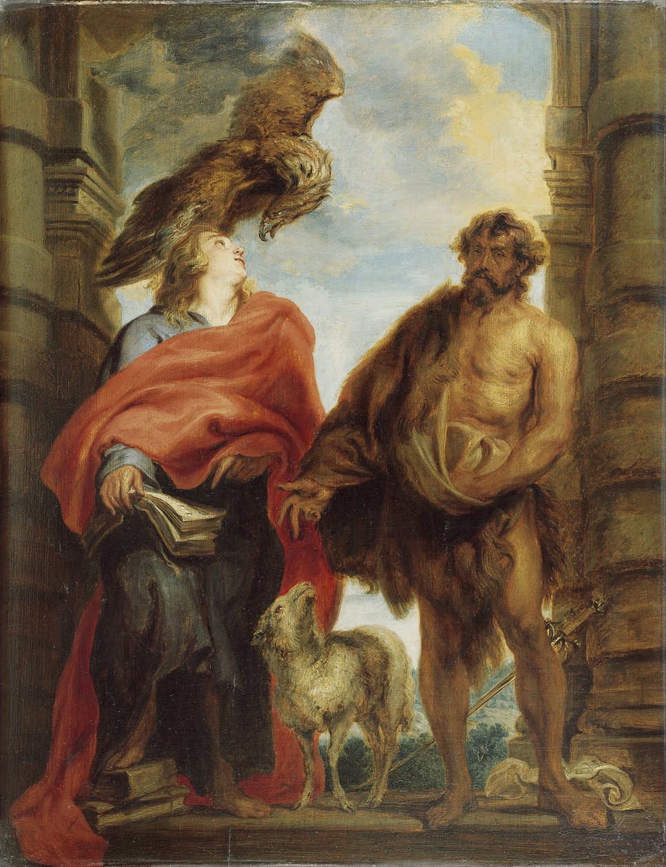Os Dois Santos Santos João de Anthony van Dyck
