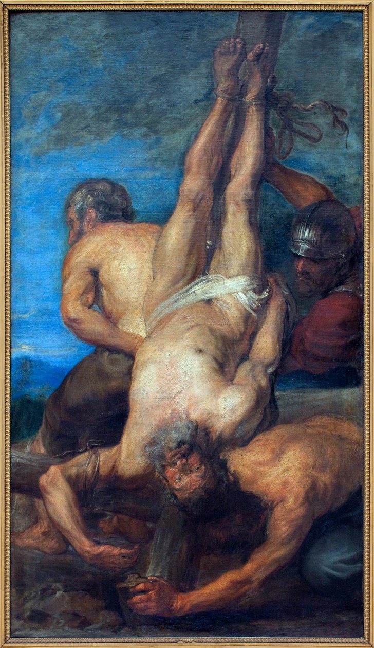 O martírio de São Pedro. Pintura atribuída a Antoon Van Dyck (1599-1641), óleo sobre tela de Anthony van Dyck