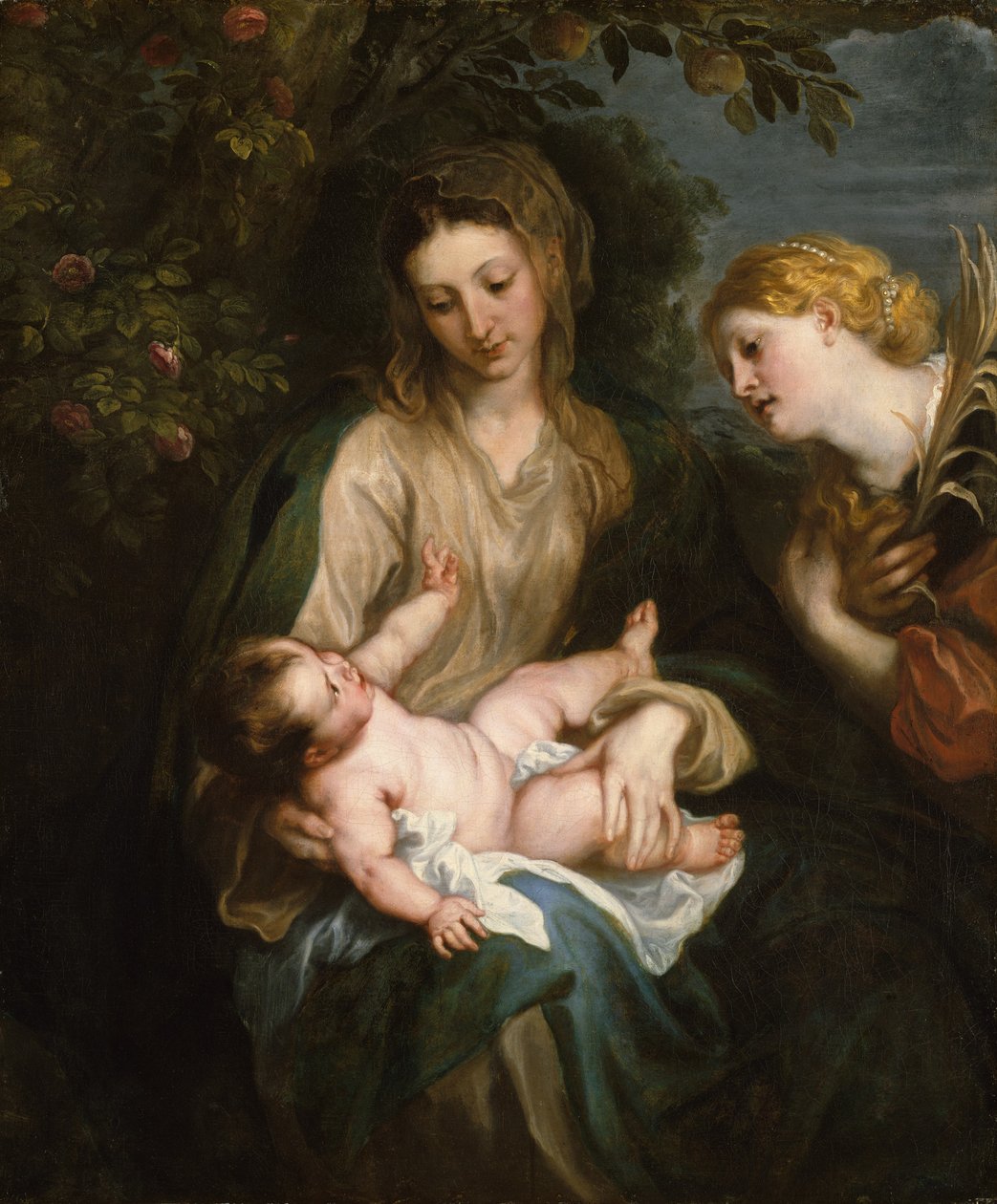 Virgem e Menino com Santa Catarina de Alexandria, ca. 1630. de Anthony van Dyck