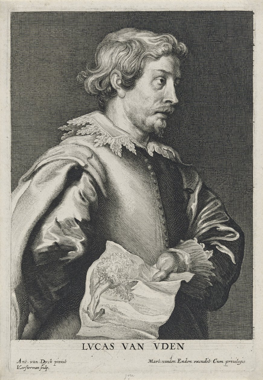 Lucas van Uden, 1630-1640 gravura por Lucus Vorsterman (1595-1675) (gravura com gravura em papel) de Anthony van after Dyck