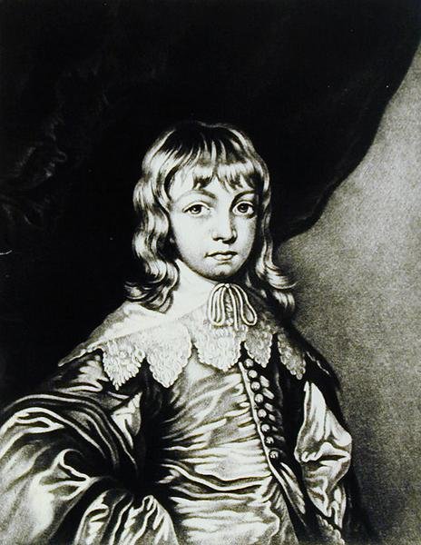 Retrato de George, duque de Buckingham (1592-1628) gravado por Robert Dunkarton (1744-c.1817) de personagens ilustres da história britânica (mezzotint) de Anthony van after Dyck