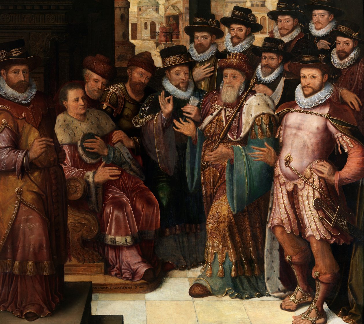 O Julgamento de Cambyses (óleo sobre painel) de Anthuenis (1536 1613) Claeissins or Claeissens