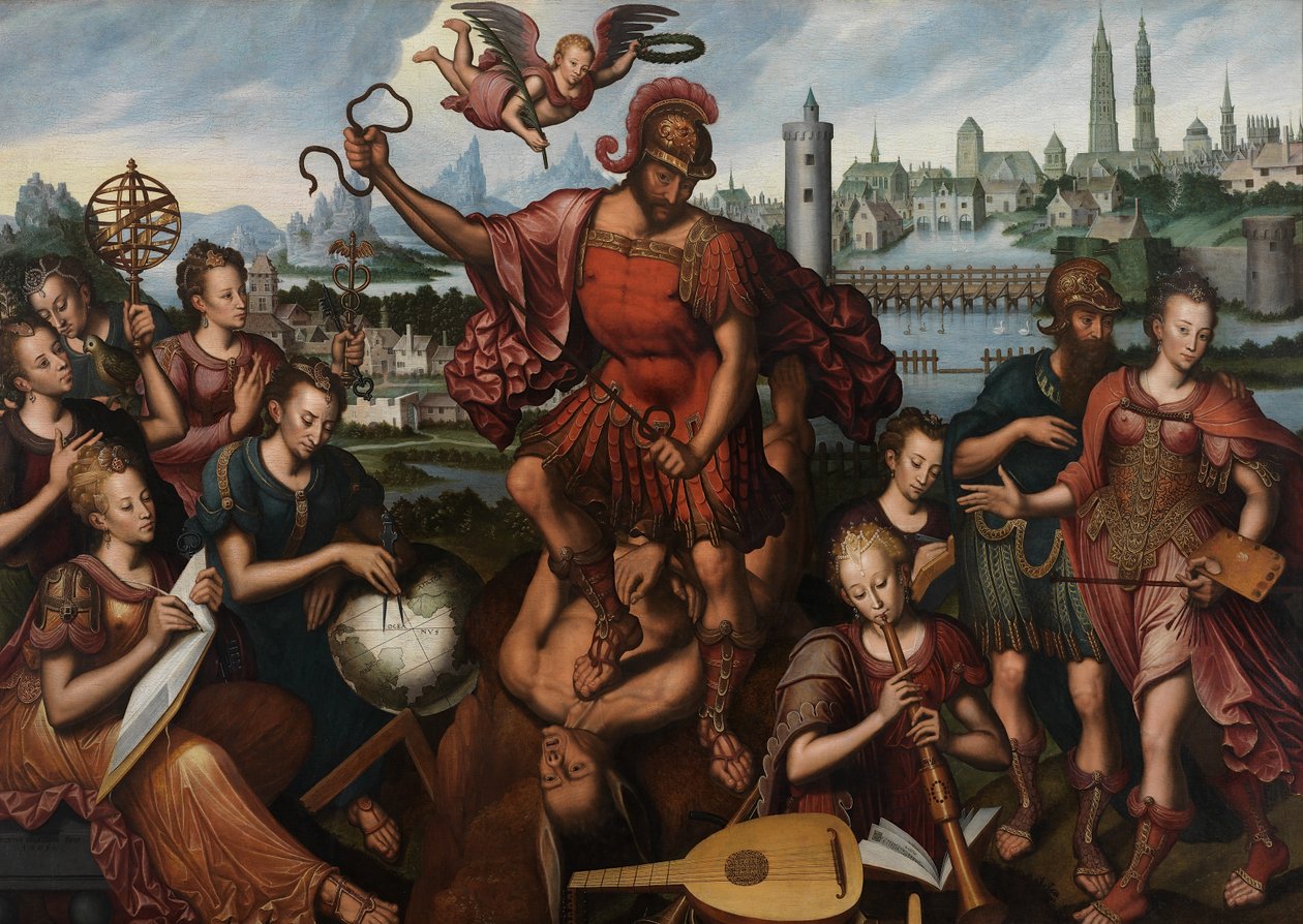 Marte, rodeado pelas Artes e Ciências, conquista a Ignorância de Anthuenis (1536 1613) Claeissins or Claeissens