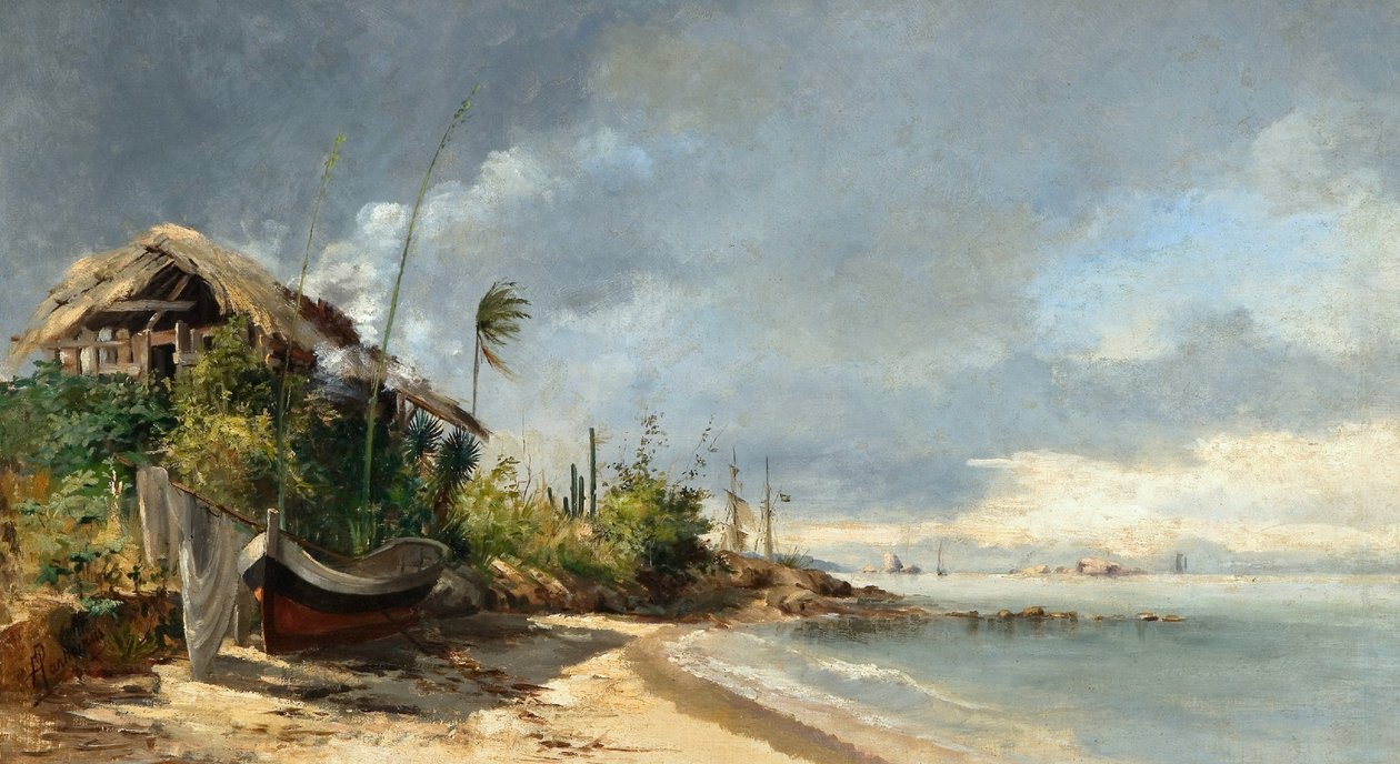 A View of the Beach, São Domingos, Niterói, RJ de Antonio Parreiras