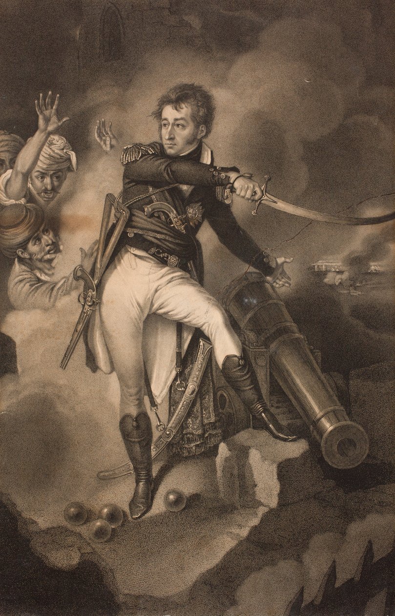 Smith, capitão do &39;Tigre&39;, na batalha de Acre, 1799 de Antoine Cardon