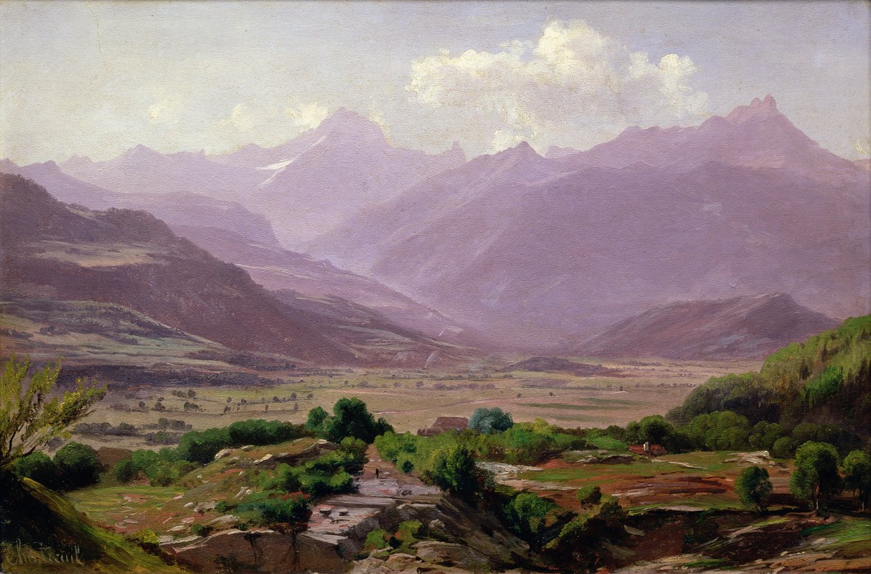 Um vale ao amanhecer, 1852 de Antoine Chintreuil