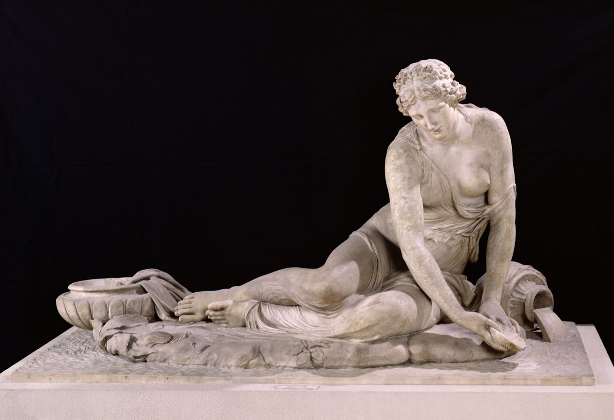Ninfa com uma concha, 1683-85 (mármore) de Antoine Coysevox
