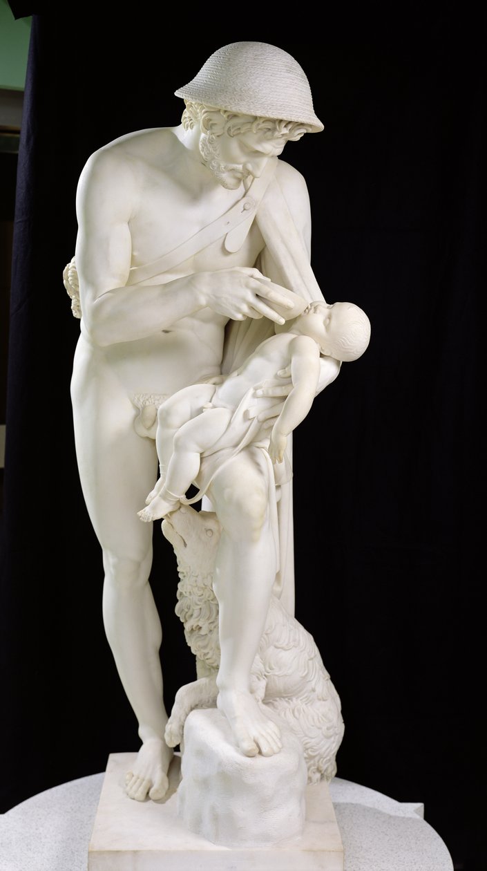 Phorbas traz Édipo de volta à vida, 1802-18 (mármore) de Antoine Denis Chaudet