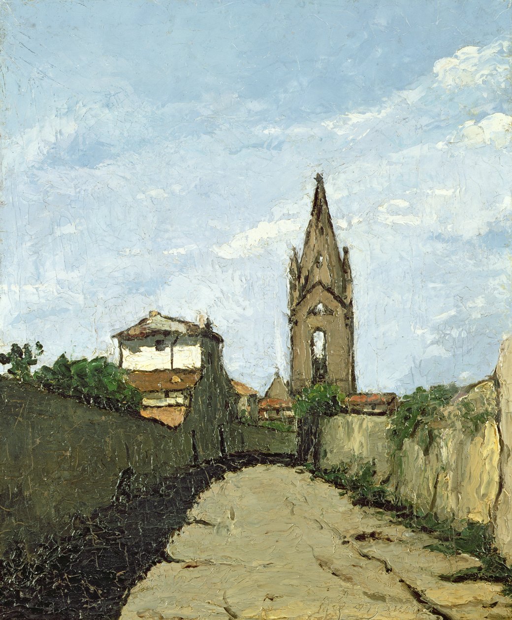 A Igreja da Aldeia, c.1866-70 de Antoine Fortune Marion