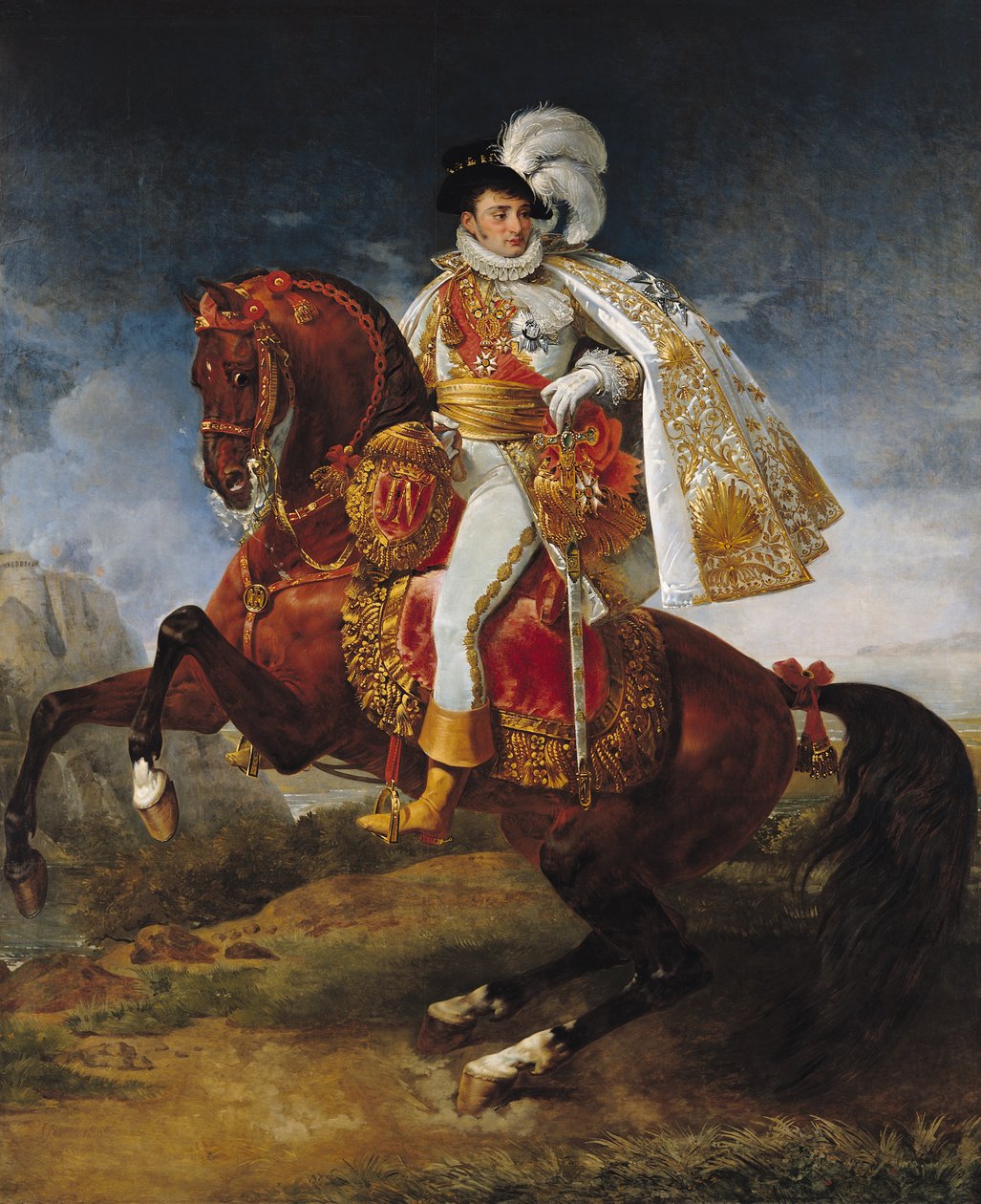 Retrato Equestre de Jerome Bonaparte (1784-1860) 1808 de Antoine Jean Gros