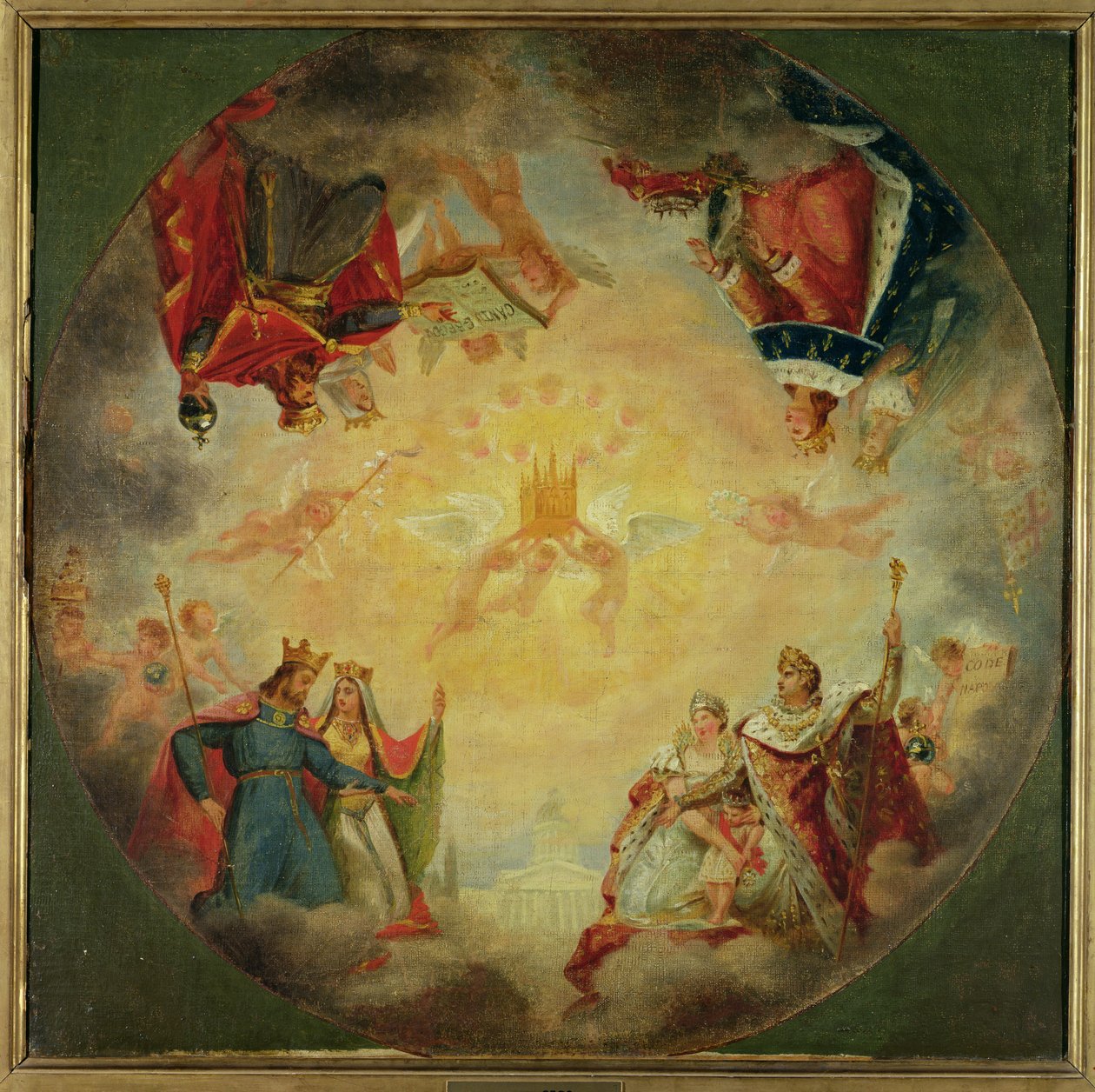 Glória de St. Genevieve, estudo para a cúpula do Panteão, c.1812 de Antoine Jean Gros