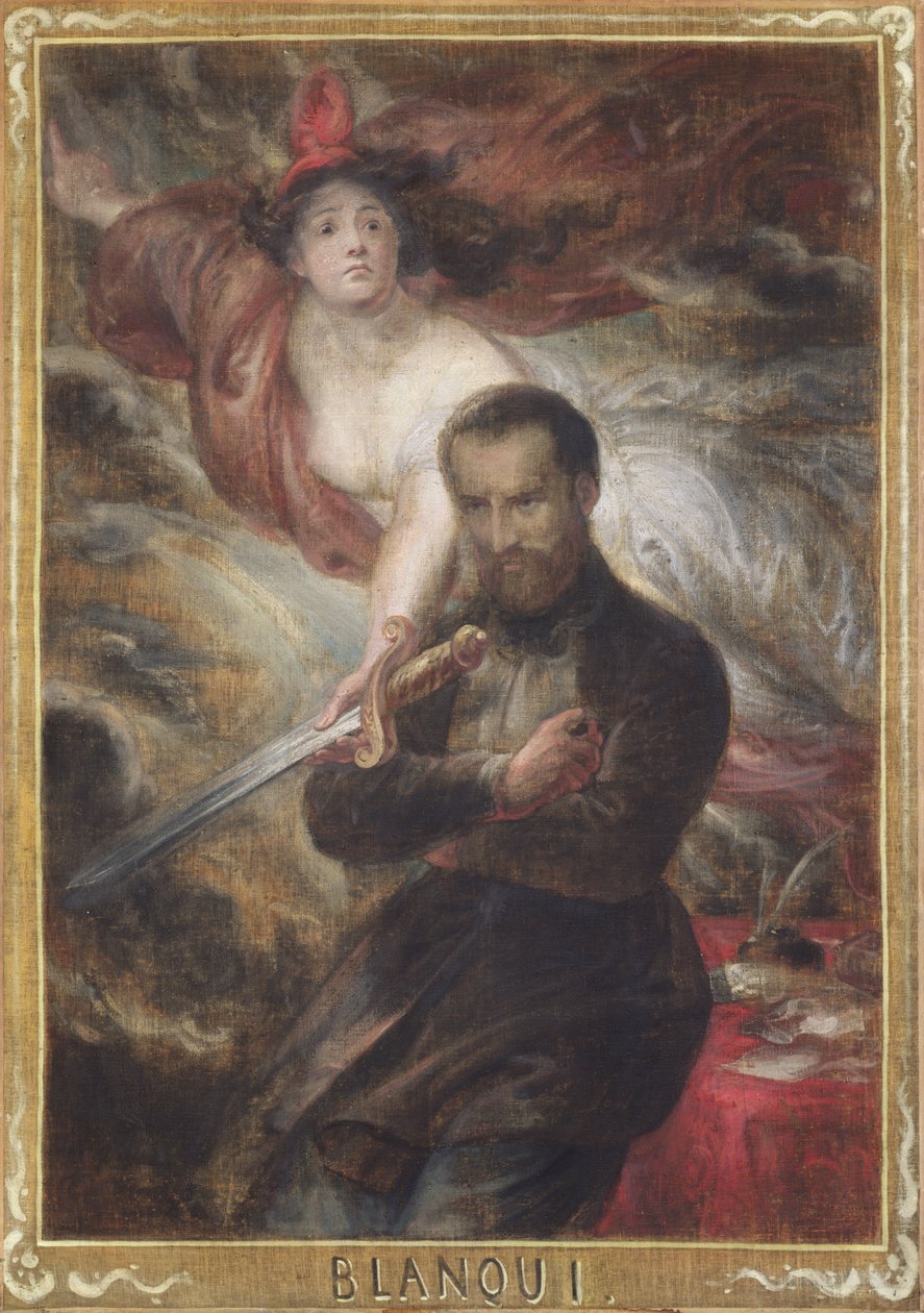 Retrato de Louis-Auguste Blanqui (1805-1881) (óleo sobre tela transferido para bordo) de Antoine Wiertz