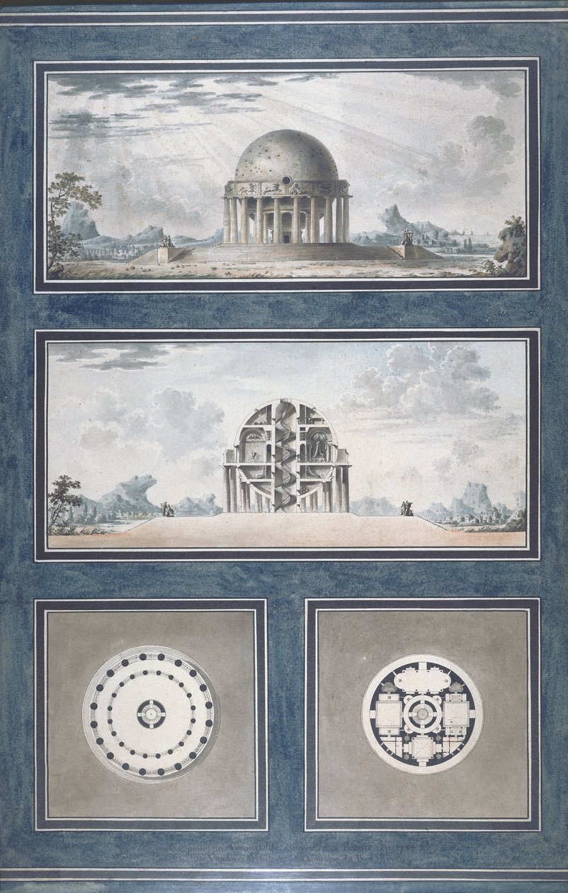 Projeto para uma casa para um cosmopolito, 1783 de Antoine Laurent Thomas Vaudoyer