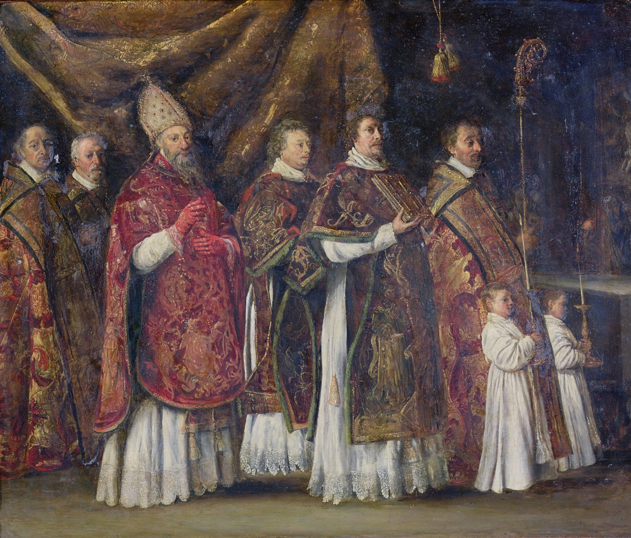 A Missa Pontifícia ou, A Procissão (óleo sobre cobre) de Antoine Le Nain
