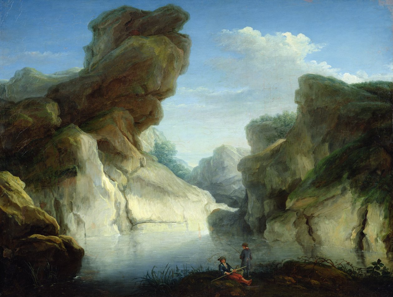 Pescadores perto de um lago de Antoine Lebel