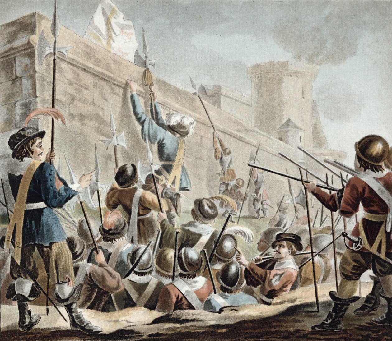 Ataque a Boulogne-sur-Mer, gravado por Jean Baptiste Morret (1790-1820) 1788 de Antoine Louis Francois Sergent Marceau