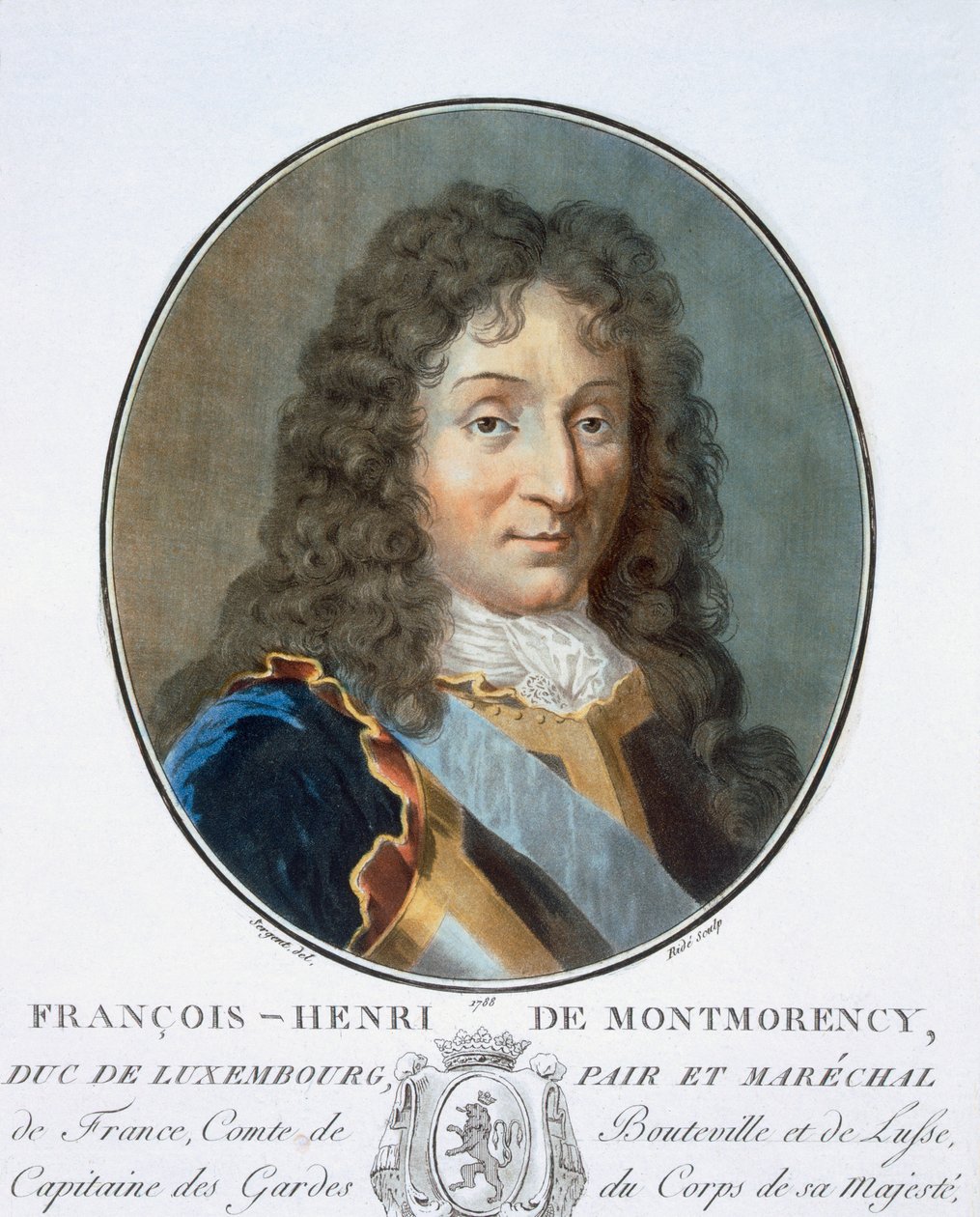 François-Henri de Montmorency-Bouteville, de Retratos dos Grandes Homens, Mulheres Ilustres e Assuntos Memoráveis da França, Graves e Impressos em Cores, publicado por Pierre Blin, 1786-92, Paris de Antoine Louis Francois Sergent Marceau