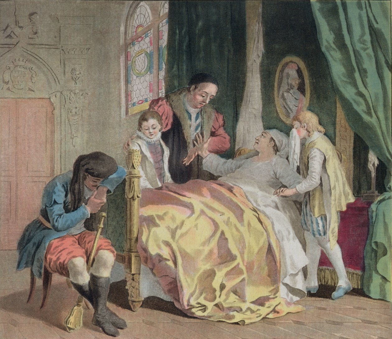 Jean V, duque da Bretanha (1389-1442), cobrando Olivier Clisson com o cuidado de seus filhos, 1788 de Antoine Louis Francois Sergent Marceau