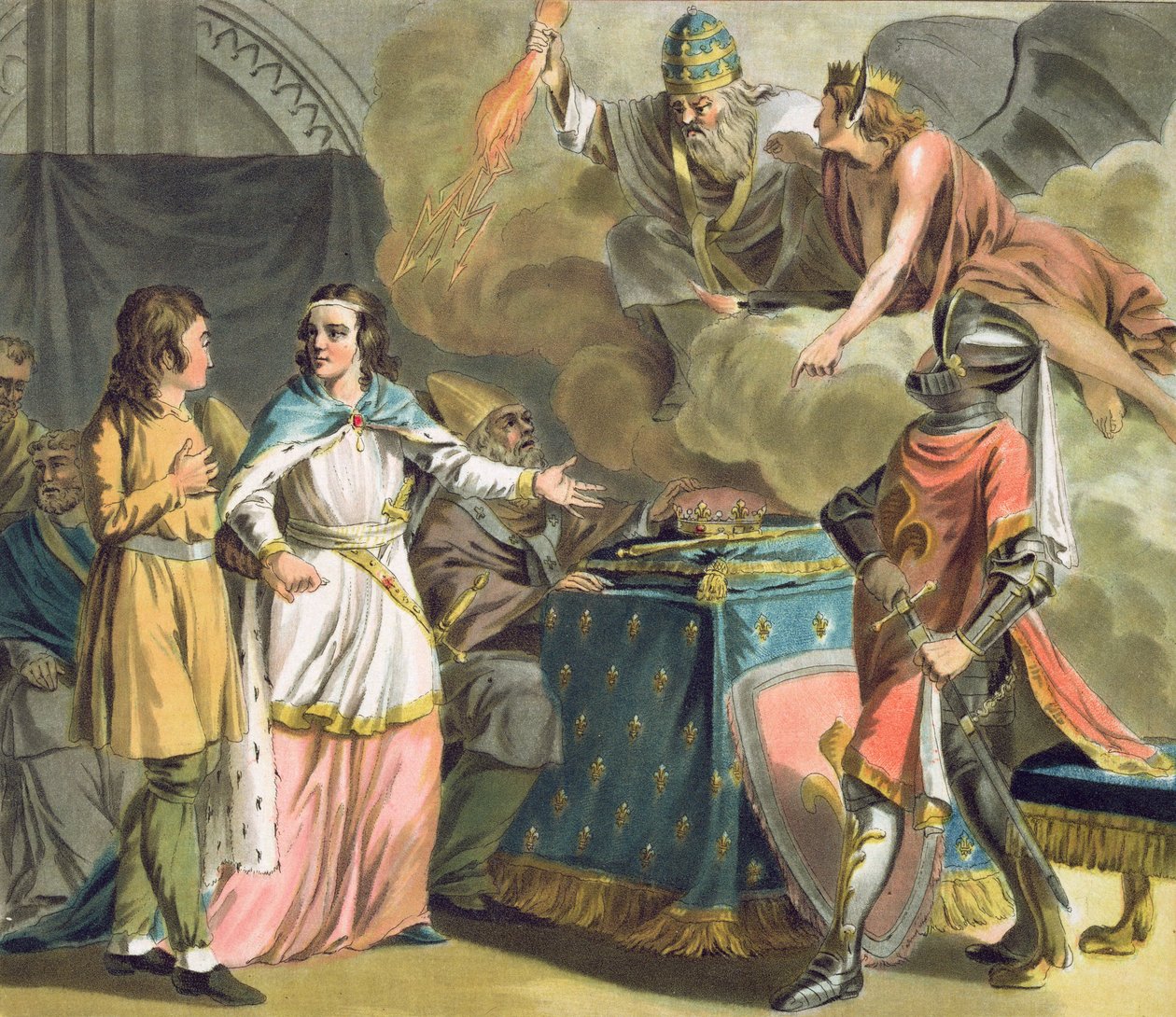 Sob Philippe le Bel (1268-1312), o Estado dos Níveis é administrado pelos Estados Gerais, gravado por Jean Baptiste Morret (fl. 1790-1820), 1789 de Antoine Louis Francois Sergent Marceau