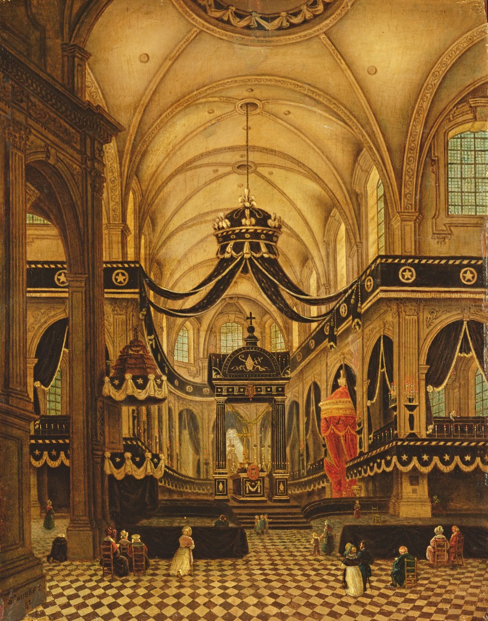 Funeral de Louis Belmas na Catedral de Cambrai de Antoine Louis Saint Aubert