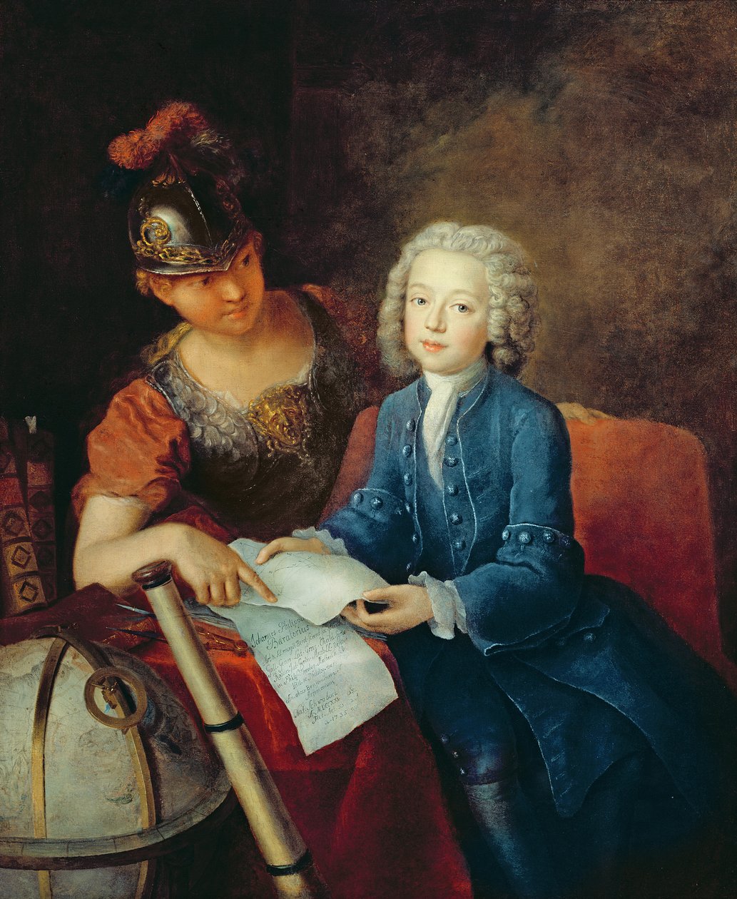 Jean-Philippe Baratier (1721-40) Apresentado a Minerva, 1735 de Antoine Pesne