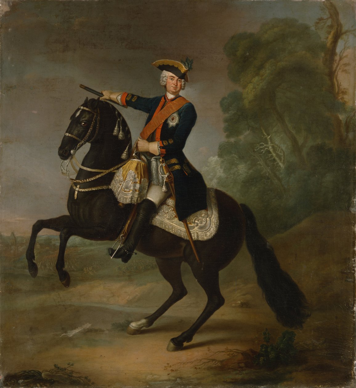 Kurt Christoph Graf von Schwerin a cavalo, 1750 de Antoine Pesne