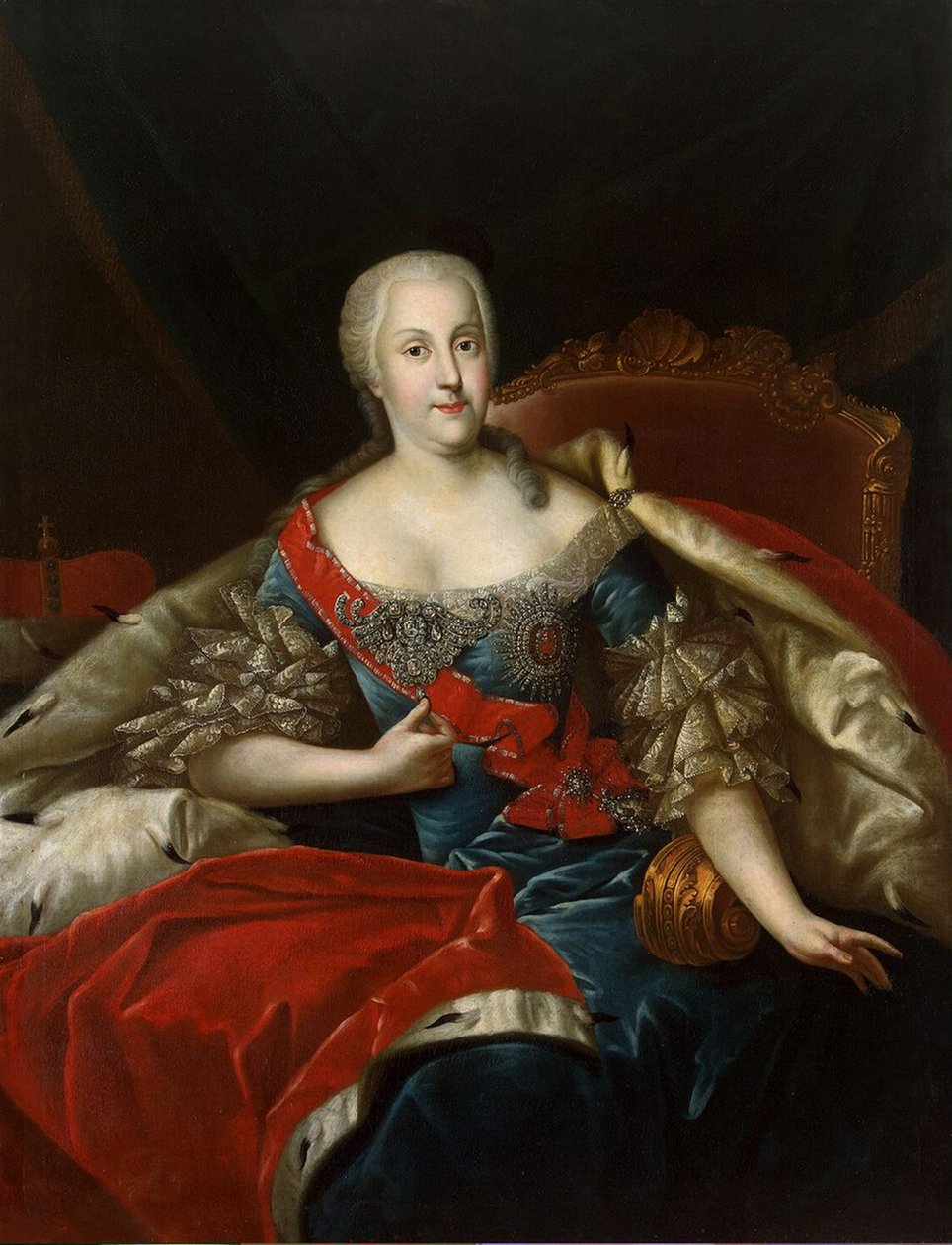 Retrato de Johanna-Elizabeth, Electress de Anhalt-Zerbst, c.1746 de Antoine Pesne