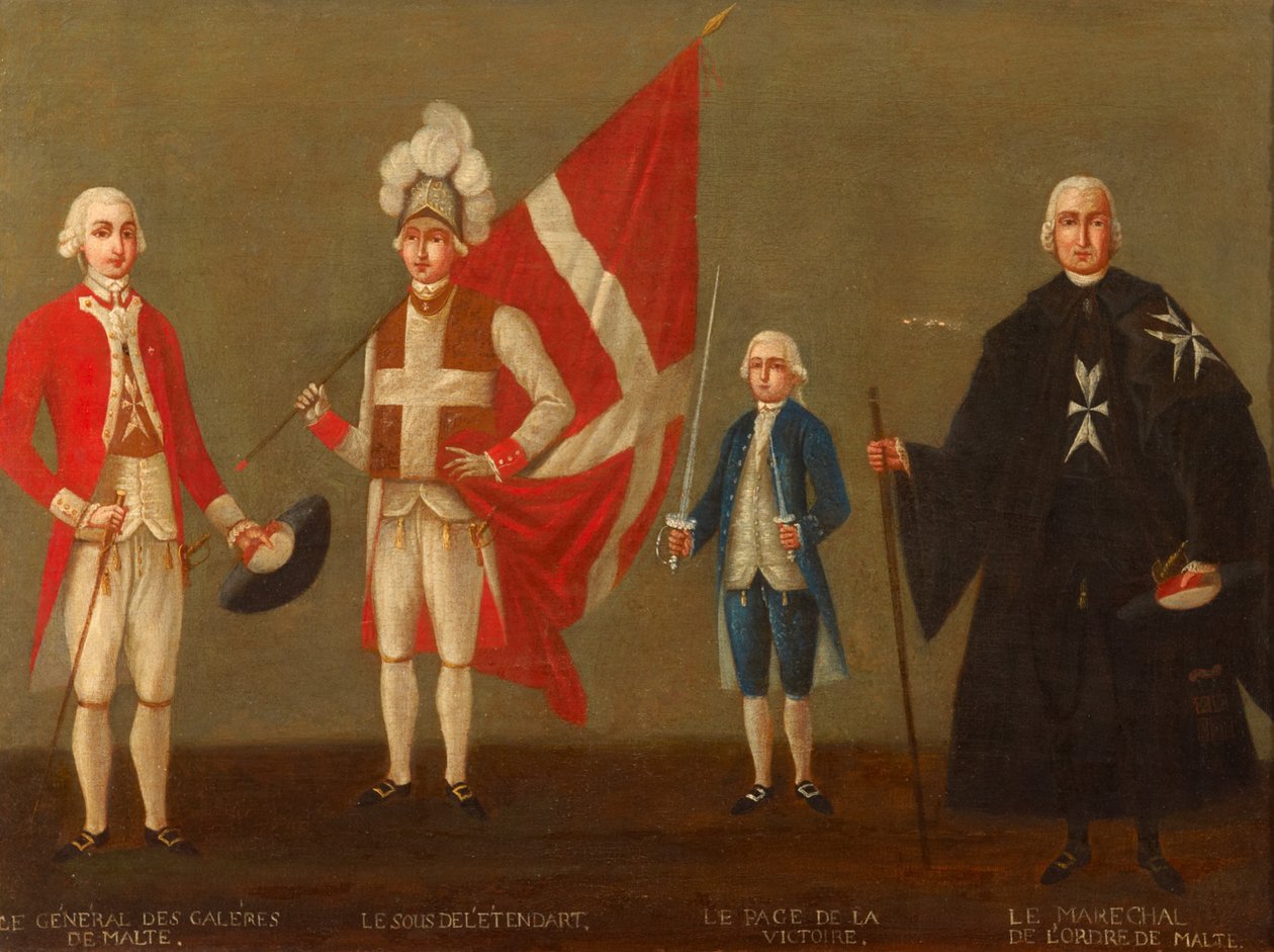 Dignatários da Ordem de São João com Página da Vitória, c.1789-96 de Antoine de Favray