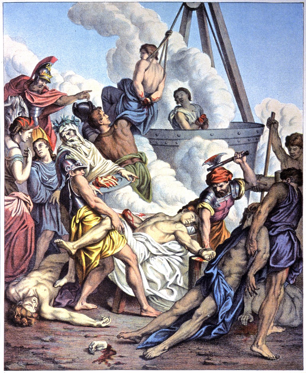 Martírio dos Macabeus, meados do século XIX (ilustração) de Antoine (after) Dieu