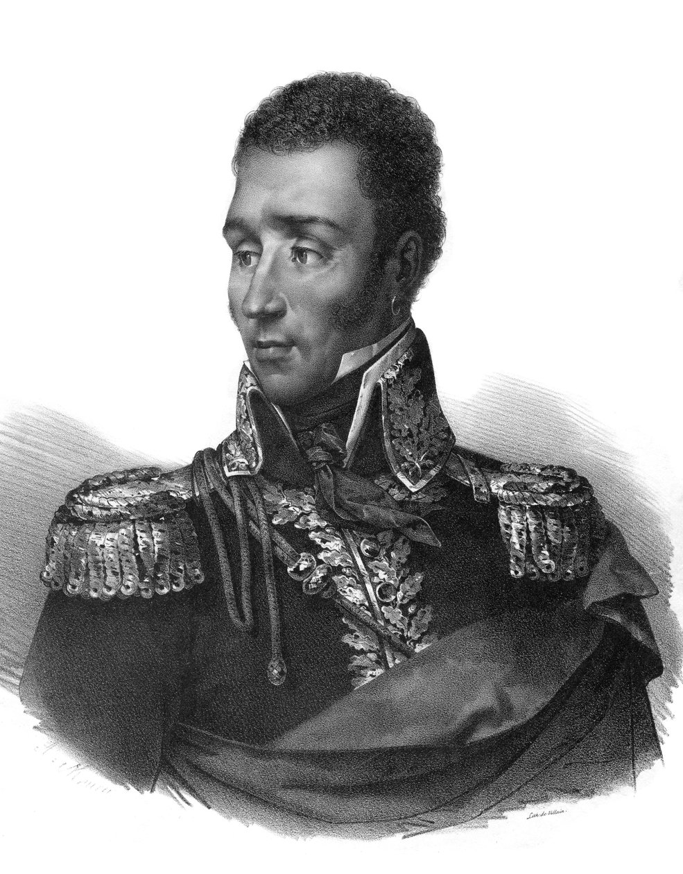 Jean Pierre Boyer (1776-1850) político haitiano - gravura depois de Maurin - de Antoine (after) Maurin