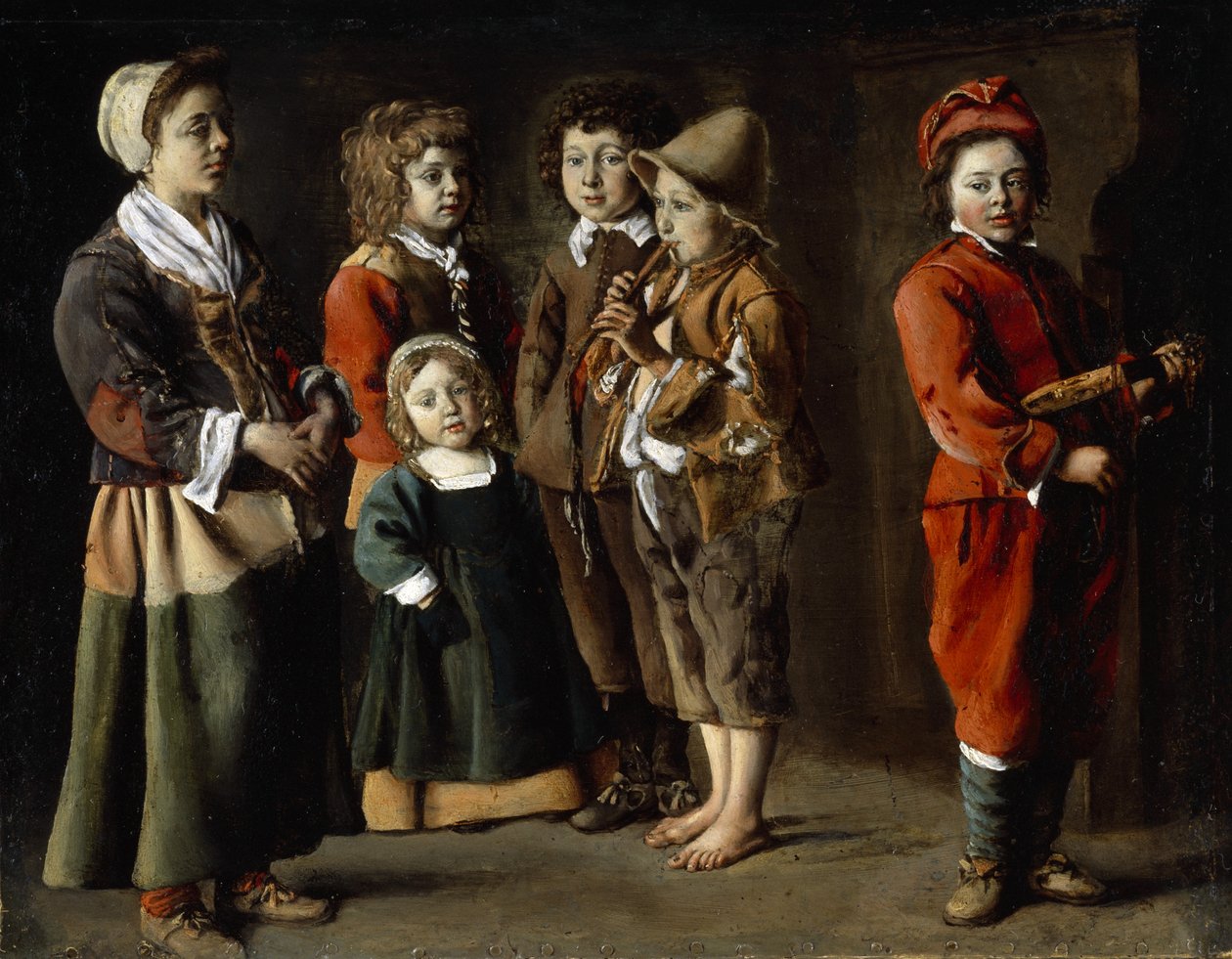 Crianças camponesas, c.1630-40 (óleo sobre cobre) de Antoine (attr. to) Le Nain