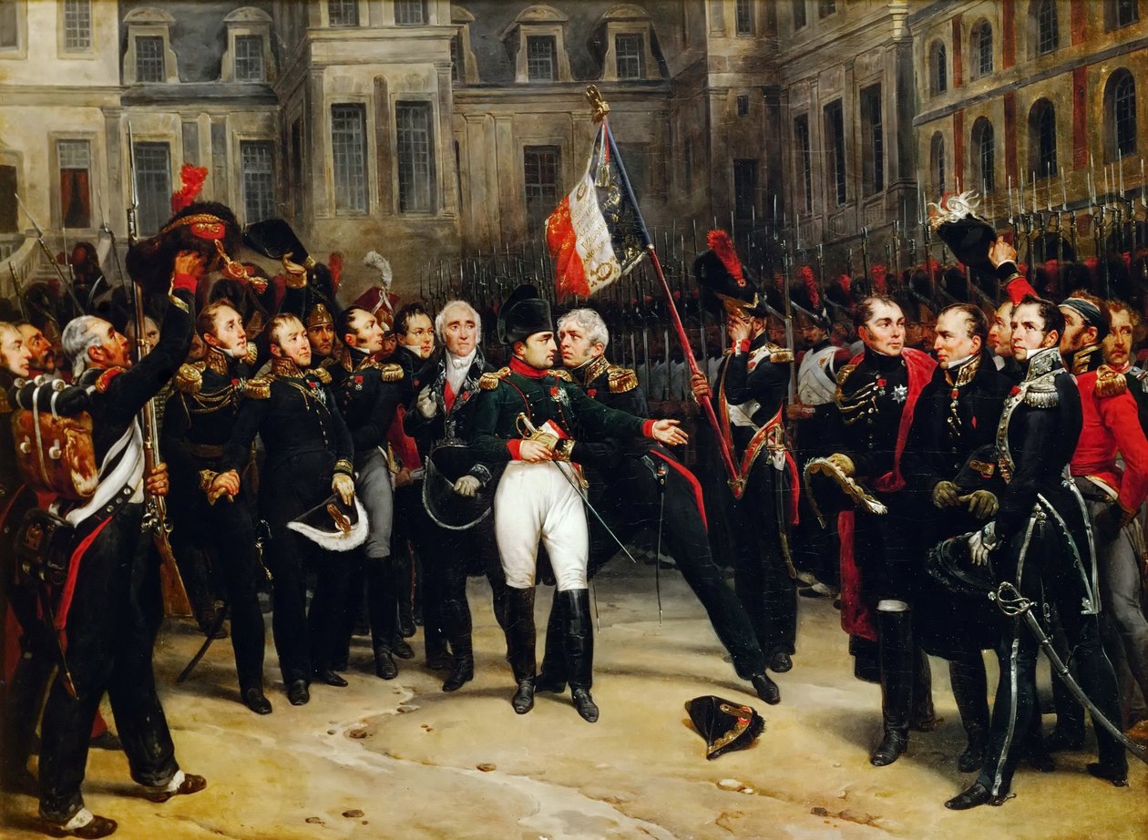 Despedida de Napoleão à Guarda Imperial no pátio do Palácio de Fontainebleau em 20 de abril de Antoine Alphonse Montfort