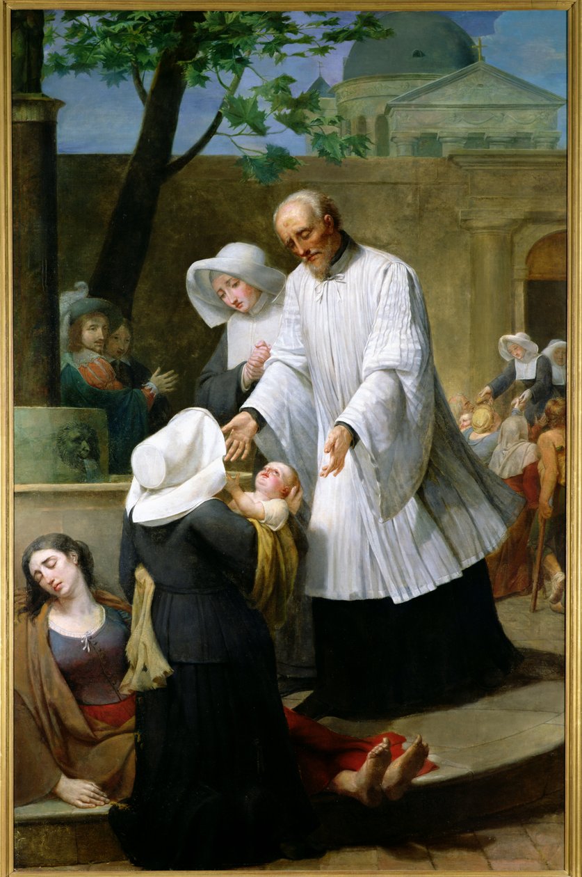 São Vicente de Paulo Ajudando a Peste Montada pela Praga de Antoine Ansiaux