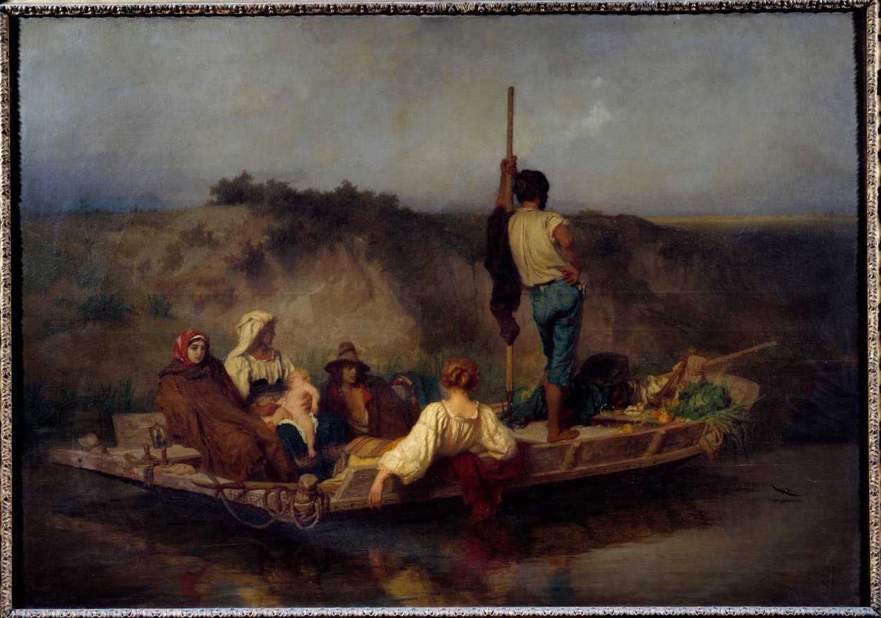 Mal "ária Malária: família italiana fugindo do contágio. Quadro de Ernest Antoine Auguste Hebert de Antoine Auguste Ernest Herbert or Hebert