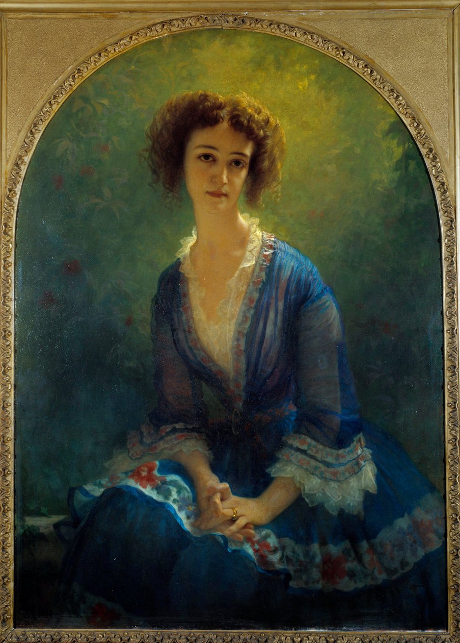 Retrato da Condessa Eugene Pastre, nee Celine de Beaulaincourt (1825-1900) Pintura de Ernest Hebert (1817-1908) 1851 Sol. 1,16x0,84 m Paris, Musee Hebert de Antoine Auguste Ernest Herbert or Hebert