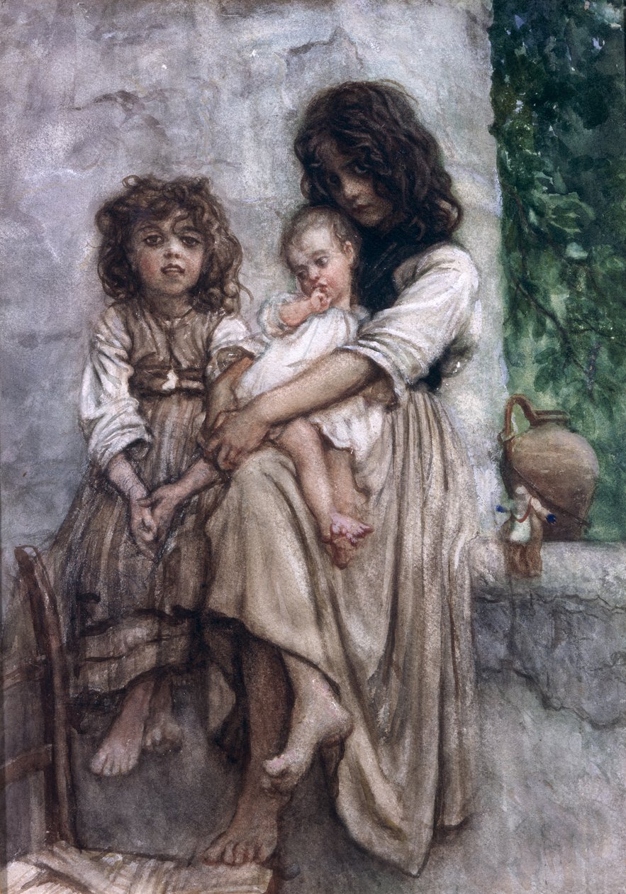 Meninas jovens de ischia de Antoine Auguste Ernest Herbert or Hebert