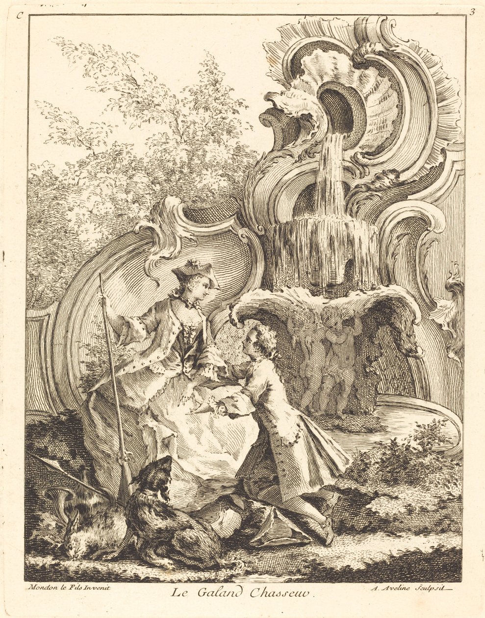 O caçador de galãs de Antoine Aveline after Jean Mondon