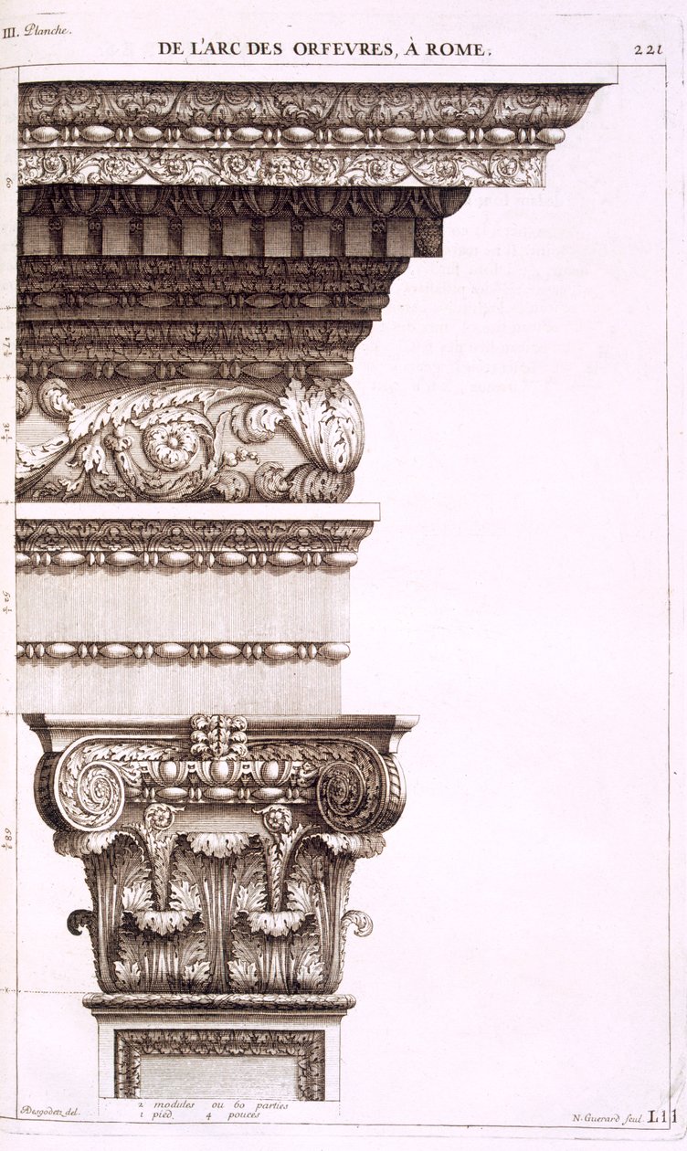 Arco dos ourives e ourives, Roma, 1682 de Antoine Babuty Desgodets