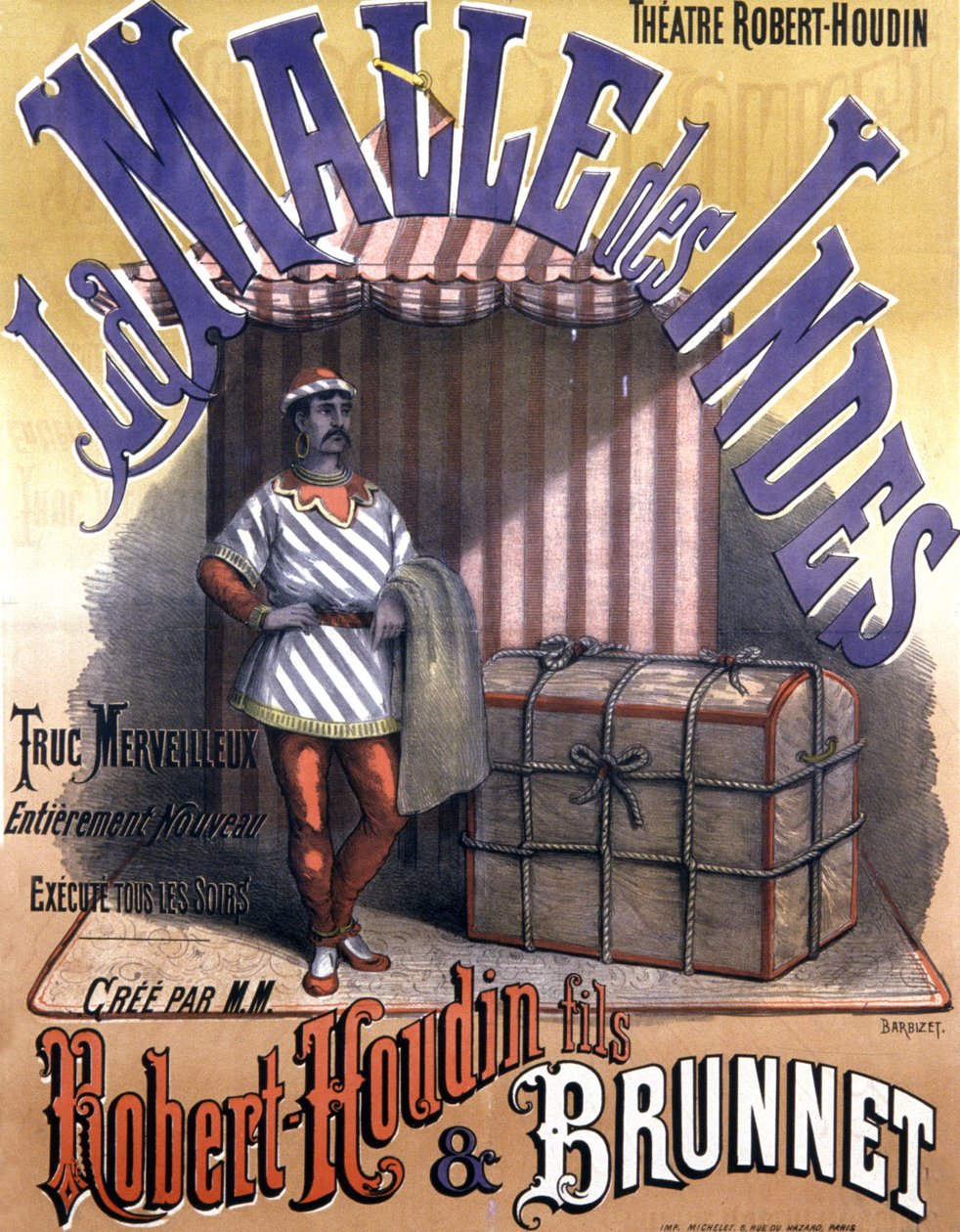 espectáculo de magia de Robert Houdin filho e Brunnet, finais do século XIX (cartaz) de Antoine Barbizet