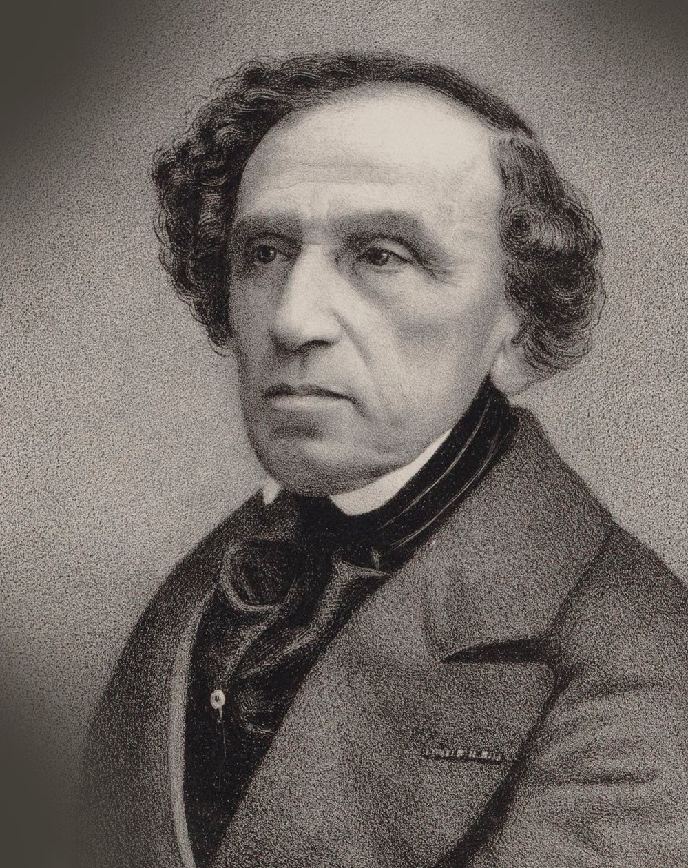 Retrato do compositor Giacomo Meyerbeer 1791-1864, 1860. de Antoine Barbizet