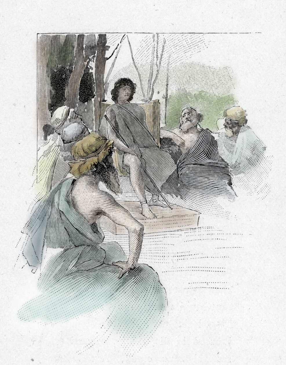 Odisseu de Homere: Canto II: Telemaque reúne a assembleia dos antigos gregos e ouve o discurso de Egyptios cujo filho Antiphus partiu com Ulisses (Odyssey by Homer: Telemachus convoca uma assembleia de cidadãos de Ítaca para discutir o que deve ser feito de Antoine Calbet