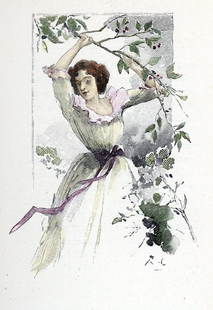 Retrato da jovem Caroline de Colombier,c. 1785 (impressão) de Antoine Calbet