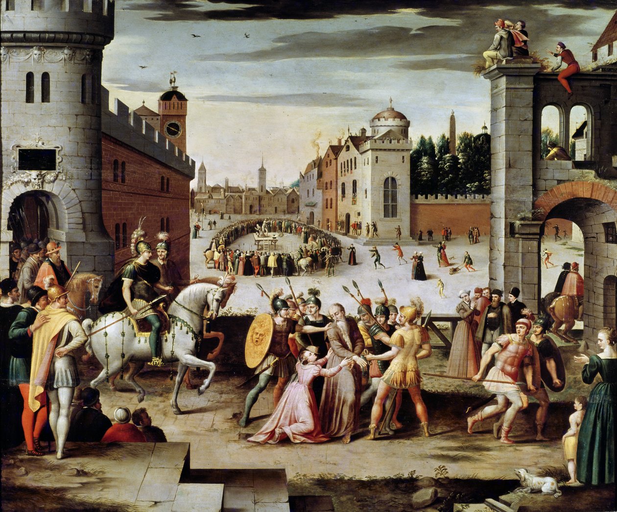 A Detenção e Execução de Sir Thomas More em 1535 (óleo no painel) de Antoine Caron
