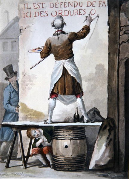 Um assinante e o seu assistente (cor litho) de Antoine Charles Horace Vernet