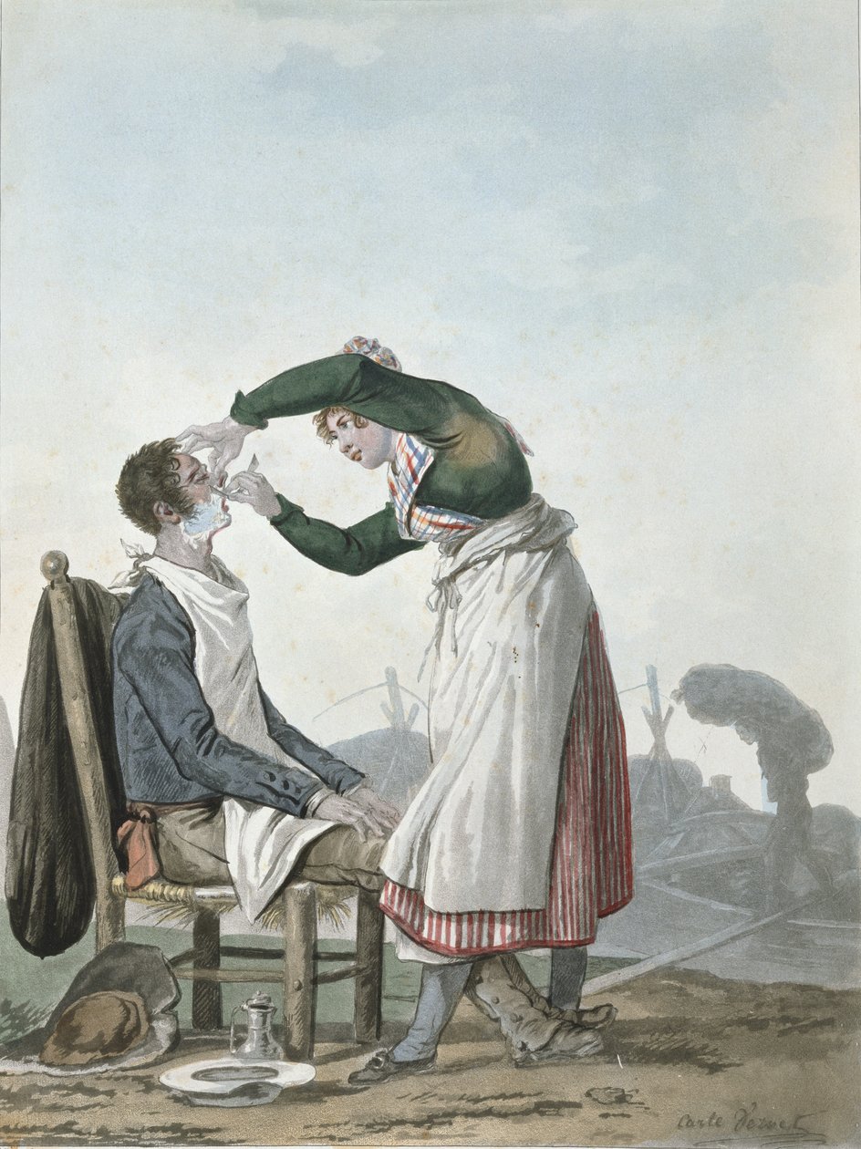 Um, collier, tendo, um, shave de Antoine Charles Horace Vernet