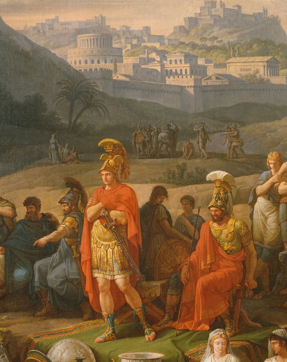 Jogos fúnebres em homenagem a Patrocles, detalhe de heróis gregos, c.1790 óleo sobre tela, ver também 346198 de Antoine Charles Horace Vernet