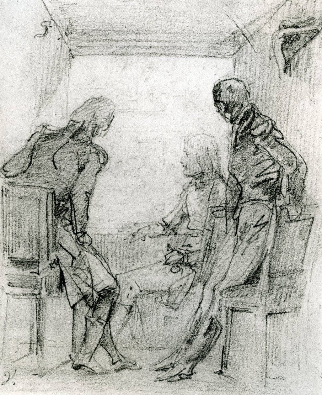 General Bonaparte assistindo uma peça na Comédie Française em Paris, no final do século XVIII (crayon e carvão sobre papel) de Antoine Charles Horace Vernet